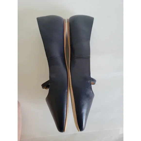 Talbots Womens Blue Mary Jane Nappa leather flats size 9.5 New Preppy Casual - Picture 4 of 7